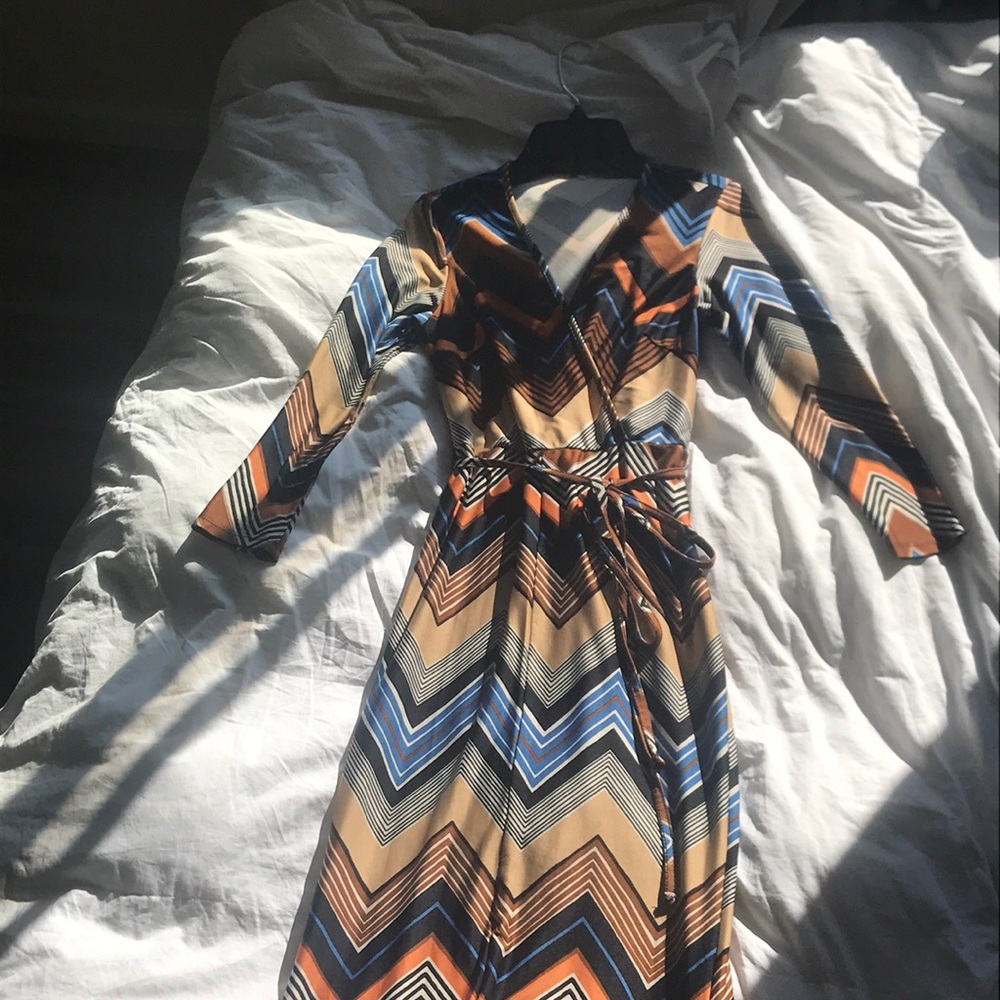 Boho long wrap dress